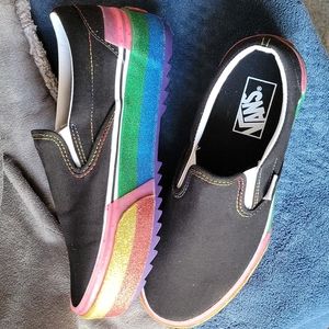 VANS Platform rainbow glitter